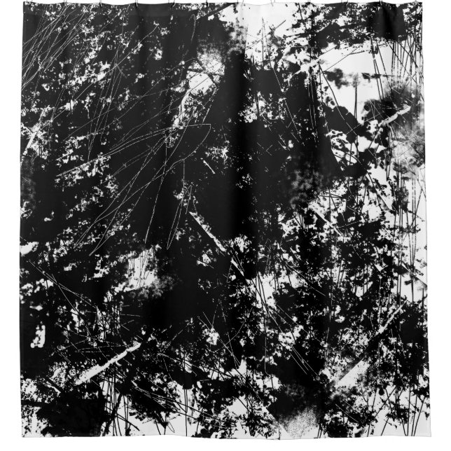 Rideaux De Douche Grunge Urbain Grunge noir et blanc Scratch Texture (Devant)