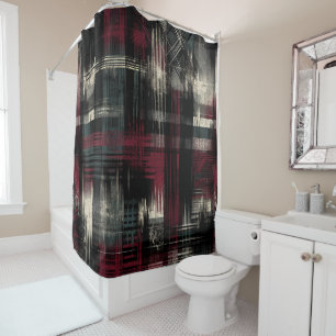 Rideaux De Douche Grungy alternative Grunge Plaid Motif