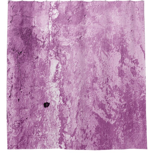 Rideaux De Douche Grungy texture murale en violet. Résumé (Devant)