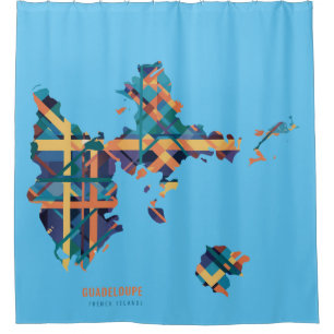 Rideaux De Douche Guadeloupe Carte Madras Shower Curtain