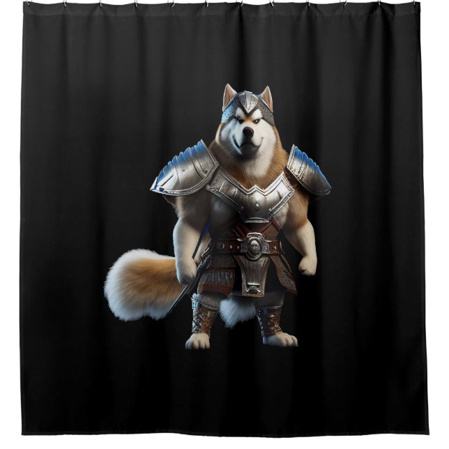 Rideaux De Douche Guerrier Alaskan Malamute Chien, Militaire Alaskan (Devant)