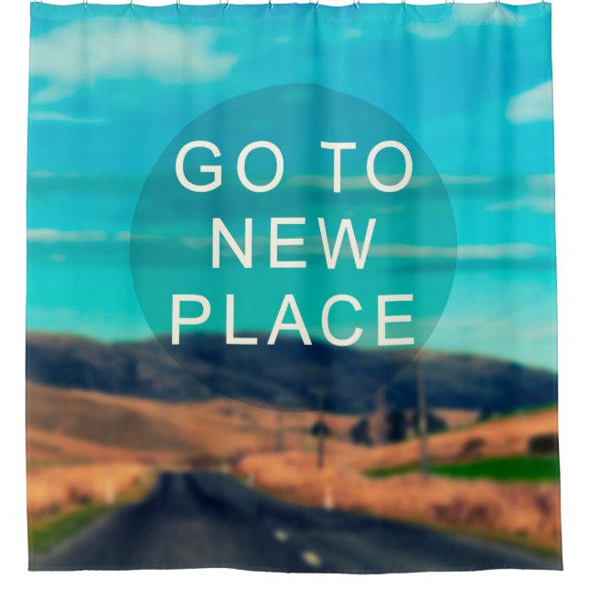 Rideaux De Douche Guillemet d'inspiration voyage - Aller à un nouvel (Devant)