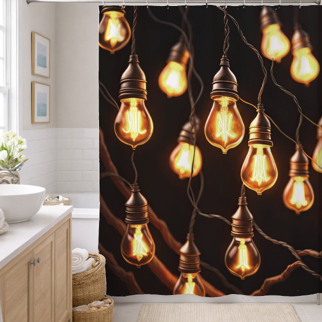 Rideaux De Douche Guirlande de lumières Edison (Créateur téléchargé)