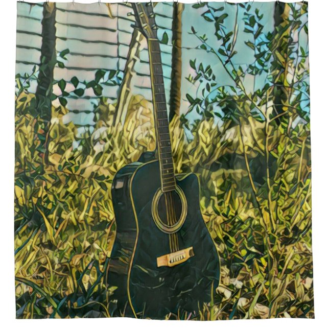 Rideaux De Douche Guitare cadeau pour guitariste (Devant)