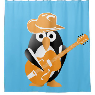 Rideaux De Douche Guitariste pingouin