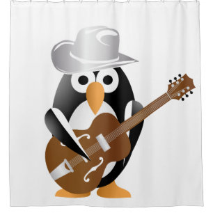 Rideaux De Douche Guitariste pingouin