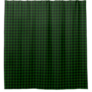 Rideaux De Douche Gunn tartan vert noir plaid