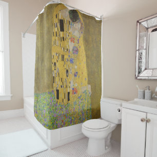 Rideaux De Douche Gustav Klimt-Le Baiser Oeuvre Gold Leaf