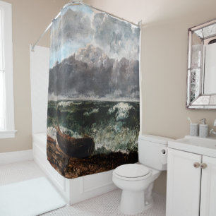 Rideaux De Douche Gustave Courbet - La Mer orageuse / La Vague