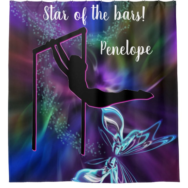 Rideaux De Douche Gymnastique Papillon étoile des Bars Personnalisé (Devant)