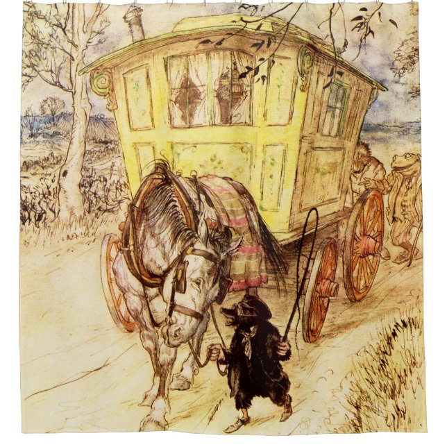 Rideaux De Douche Gypsy Wagon - Après-midi d'or par Arthur Rackham (Devant)