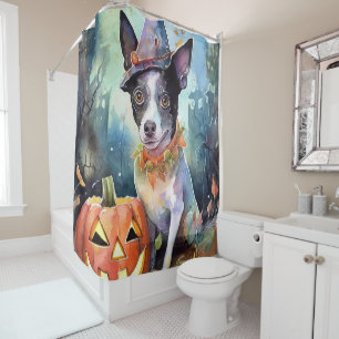Rideaux De Douche Halloween Bovins Australiens Avec Citrouilles Effr