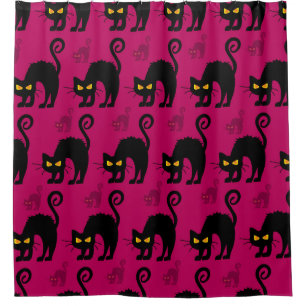 Rideaux De Douche Halloween Chat : Abstrait Motif sans couture
