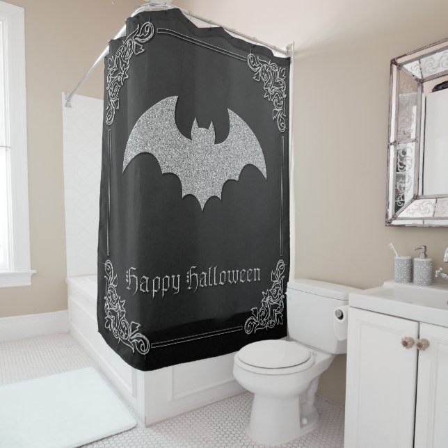 Rideaux De Douche Halloween chauve-souris (En situation)