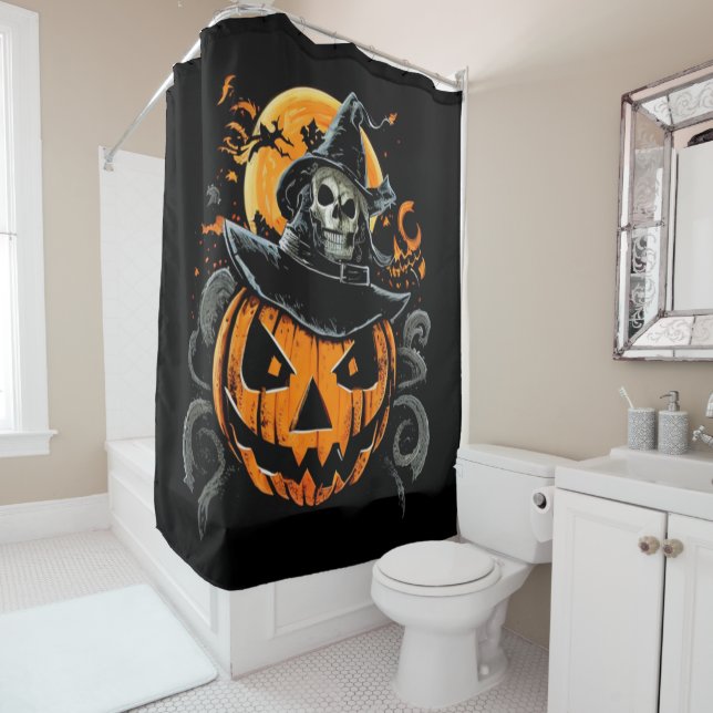 Rideaux De Douche Halloween/citrouille/automne/automne (En situation)