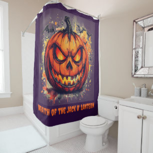 Rideaux De Douche Halloween,Colère du Jack O' Lantern , Effrayant