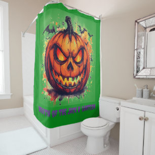 Rideaux De Douche Halloween,Colère du Jack O' Lantern , Effrayant