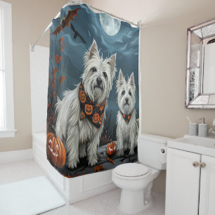 Rideaux De Douche Halloween Épouvantable des Highlands de l'Ouest