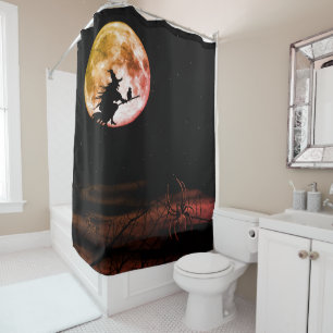 Rideaux De Douche Halloween fête Black Night Pleine lune effrayant