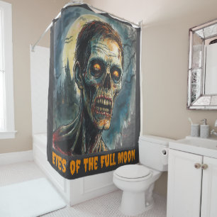 Rideaux De Douche Halloween, Horreur, Zombie, Yeux de la pleine lune