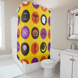 Rideaux De Douche Halloween mignon Éffrayant Whimsical amusant Motif