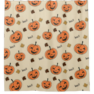 Rideaux De Douche Halloween Pumpkin Seamless Pattern