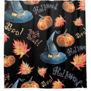 Rideaux De Douche Halloween seamless pattern with halloween pumpkin,