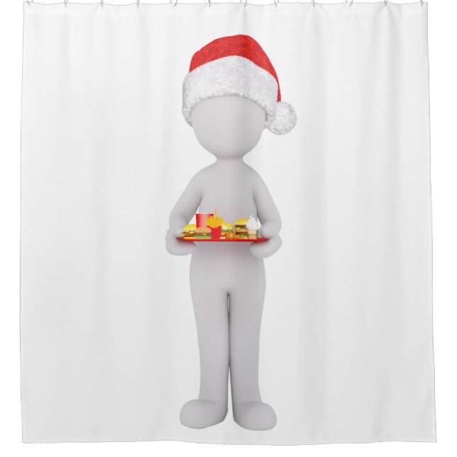 Rideaux De Douche hamburger de Noël père Noël (Devant)