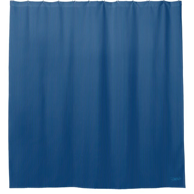 Rideaux De Douche HAMbyWG - Rayure fine bleu sarcelle (Devant)