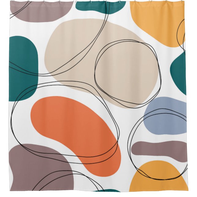 Rideaux De Douche Hand drawn geometric seamless modern abstract mult (Devant)