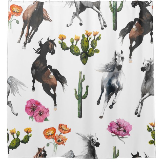 Rideaux De Douche Hand drawn illustration. Seamless pattern. Cute ca (Devant)