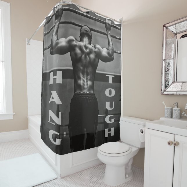 Rideaux De Douche Hang Tough Muscle Man Workgym (En situation)