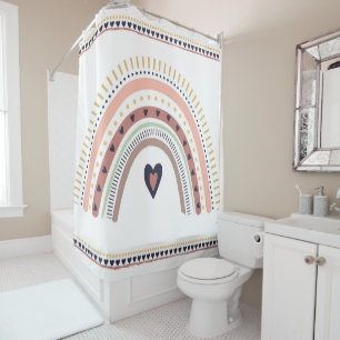 Rideaux De Douche Happy Boho Arc-en-ciel moderne minimal tendance ch