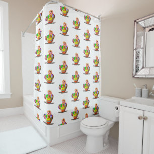 Rideaux De Douche Happy Clown with Ball - Cirque - Peinture amusante