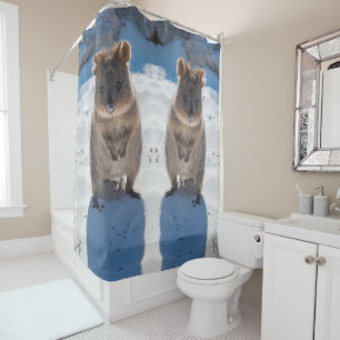 Rideaux De Douche Happy & Cute Quokka sur la plage Australie