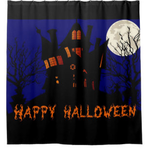 Rideaux De Douche Happy Halloween Haunted House