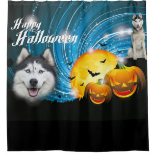 Rideaux De Douche Happy Halloween Husky