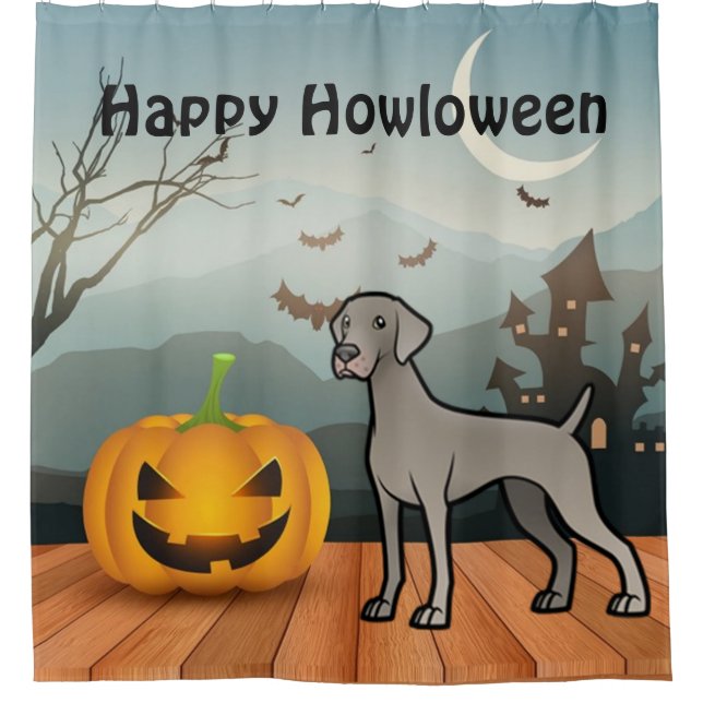 Rideaux De Douche Happy Howloween Weimaraner (Devant)