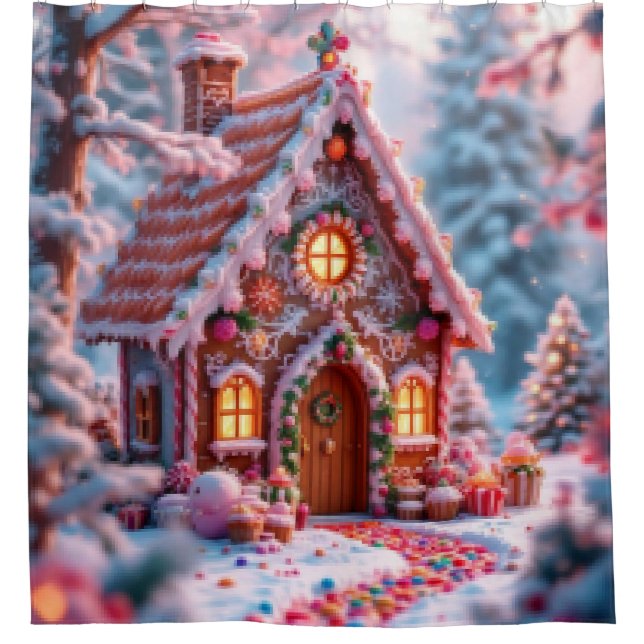 Rideaux De Douche Happy winter with Christmas  (Devant)