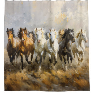 Rideaux De Douche Harde de Cheval Galloping Mustang Peinture