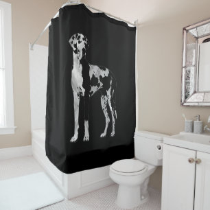 Rideaux De Douche Harlequin great dane - perle et argent