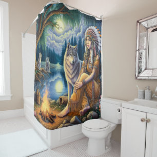 Rideaux De Douche Harmonie de l'esprit autochtone et de la nature sa