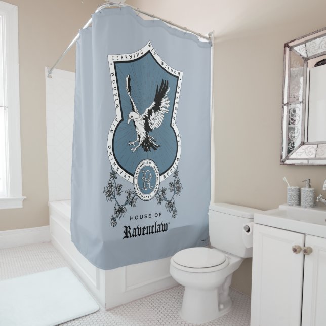 Rideaux De Douche HARRY POTTER™ | Délicat croquis RAVENCLAW™ Crest (En situation)