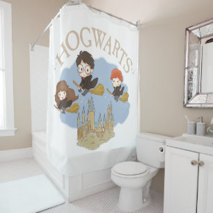 Rideaux De Douche HARRY POTTER™, Hermione & Ron Fly Over HOGWARTS™