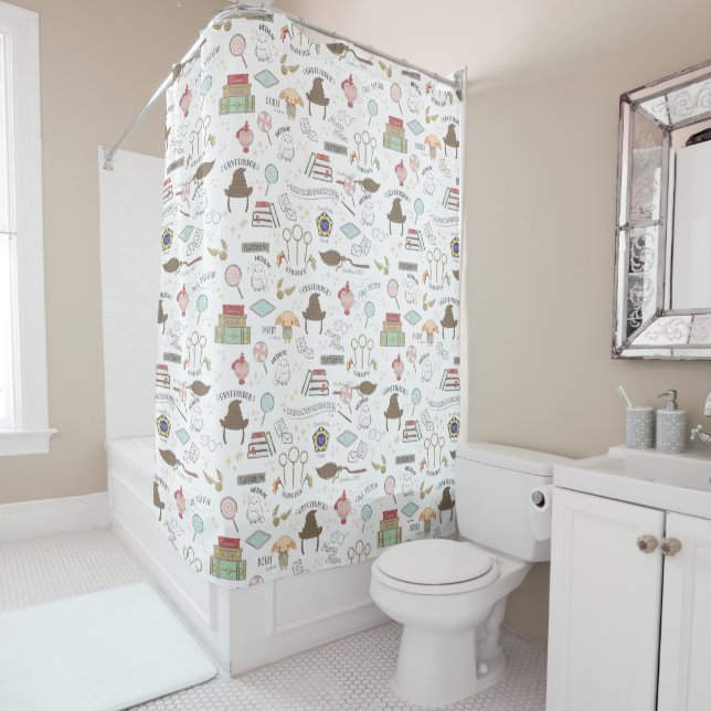 Rideaux De Douche HARRY POTTER™ Motif Magique Minuscule (En situation)