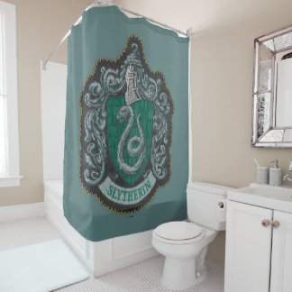Rideaux De Douche Harry Potter | Retro Mighty Slytherin Crest