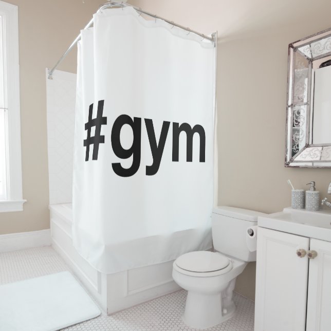 Rideaux De Douche Hashtag GYM (En situation)