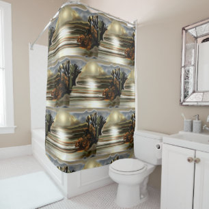 Rideaux De Douche Hausse de Sun sur l'art abstrait du sud-ouest de