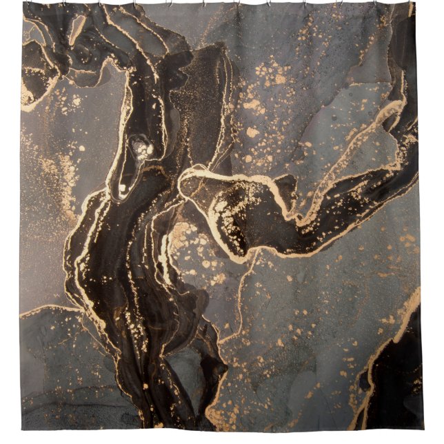 Rideaux De Douche Haute résolution. Peinture abstraite de luxe (Devant)