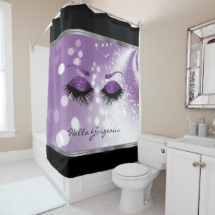 Rideaux De Douche Hello Gorgeous - Beaux cils pourpres
